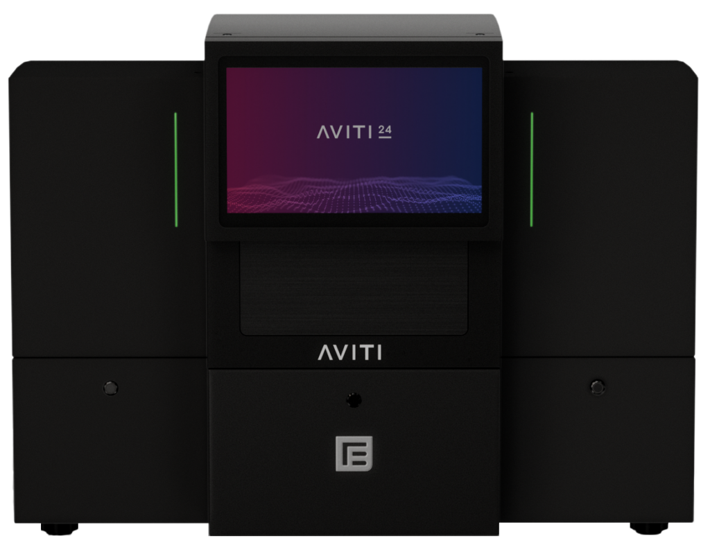 Photo of an AVITI24 benchtop sequencing system.