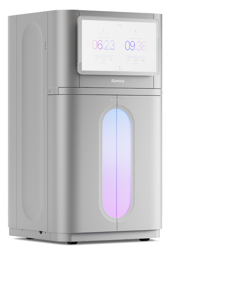 Photo of an Illumina NovaSeq X Plus benchtop sequencing system.