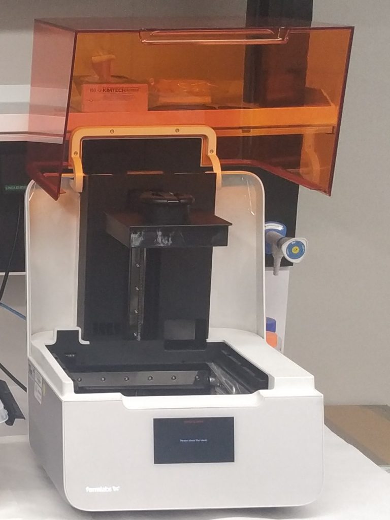 FormLabs resin 3D printer with lid open