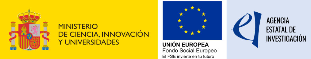 Logos of Spanish Ministry of Science, Education and Universities, European Union and Spanish State Agency of Research