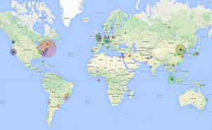 Map of EMBL-EBI users