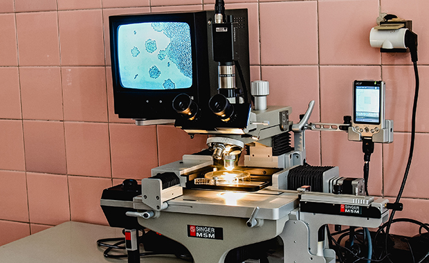 Lens on life: Microscope  Janošík used in his EUCYS-awarded experiments. PHOTO: Lukáš Janošík