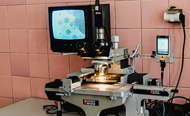 Lens on life: Microscope Janošík used in his EUCYS-awarded experiments. PHOTO: Lukáš Janošík