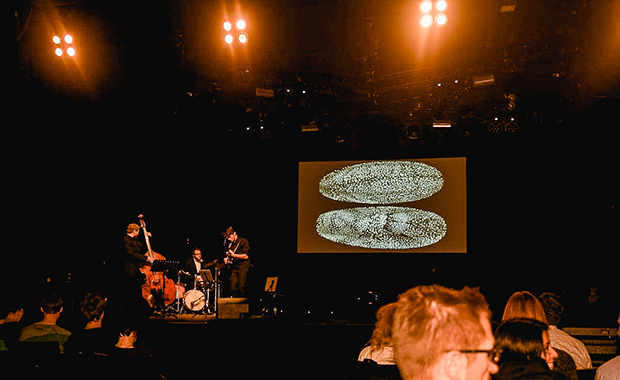 Science Tonight in Heidelberg included live jazz accompaniment and beautiful scientific images. PHOTO: Vasily Sysoev