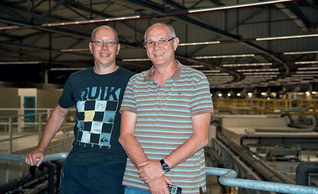 Working together on the ESRF upgrade: EMBL group leader Andrew McCarthy (left) and Gordon Leonard, Head of the Structural Biology Group at the ESRF