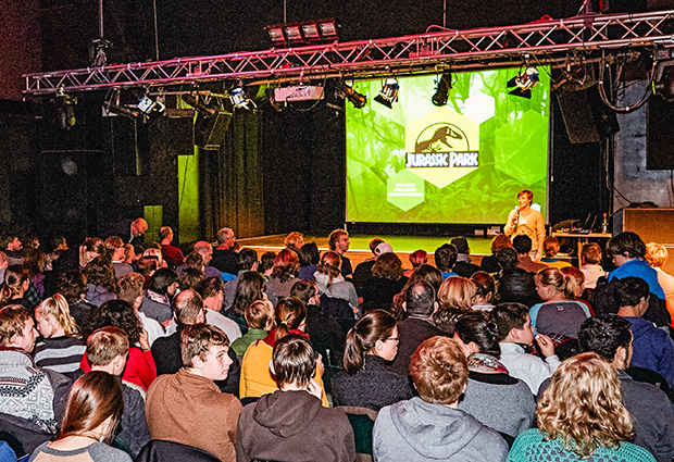 Standing room only at the second EMBL Movie Night. PHOTO: EMBL/Marietta Schupp