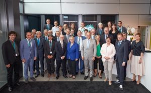 Representatives from state and national government, industry and foundation partners gathered at the ceremony. PHOTO: Marietta Schupp/EMBL Photolab