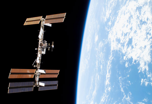 Floating approximately 400 km above the Earth, the International Space Station provides a platform for scientific research in space.