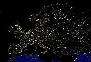 Europe at night viewed from space