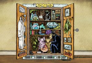 Artist interpretation of the database as a cabinet of curiosities