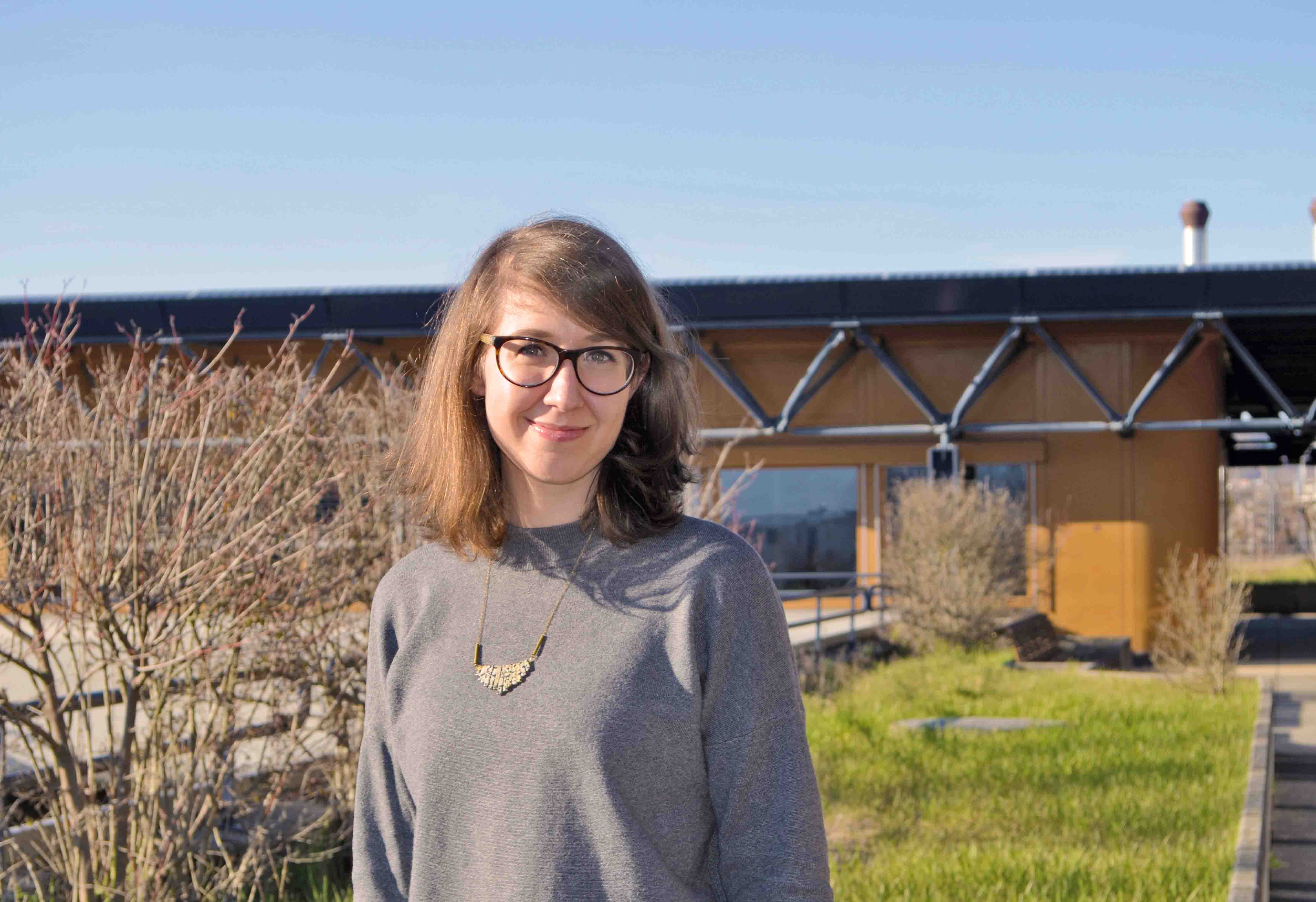 Virginie Uhlmann on EPFL campus