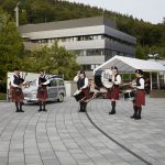 Bagpipers escorted participants to the EMBL ATC terrace, where the festivities continued into the night. PHOTO: Photolab /EMBL