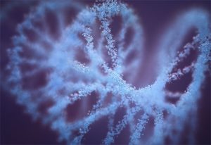 artistic impression of the double helix structure of DNA