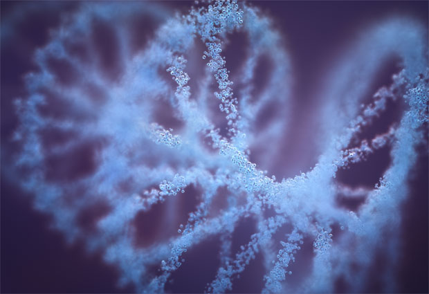 artistic impression of the double helix structure of DNA