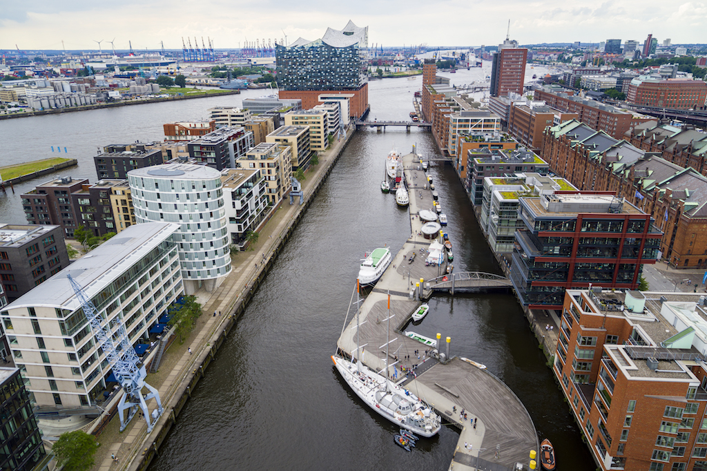 Tara in the harbour in Hamburg.