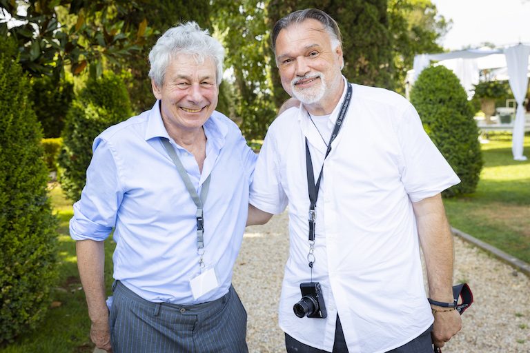 Phil Avner, Head of EMBL Rome, with photographer Horst Hamann, who joined the anniversary event for a special project. PHOTO: Massimo Del Prete/EMBL