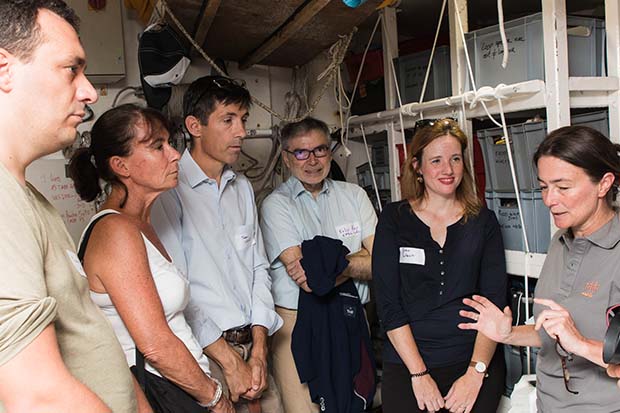 Elodie Bernollin gives a tour aboard Tara
