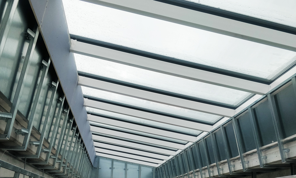 A row of ceiling windows