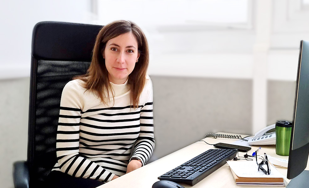 Ana Boskovic sitting in her office