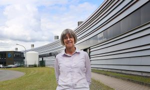 Liz Duke in front of the PETRA III synchrotron.