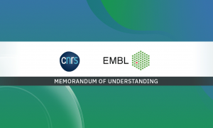 Logos of CNRS and EMBL with text “memorandum of understanding”