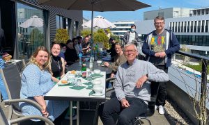 The visiting group from the Business Academy Aarhus during lunch at the EMBL Hamburg’s terrace