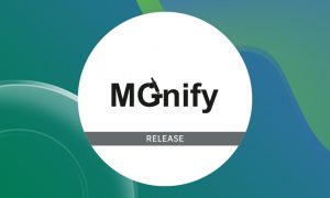 MGnify logo with text underneath which reads "release"