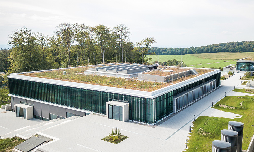 A view of the EMBL Imaging Centre with fields in the background