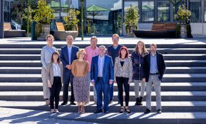 A group photo taken at the EMBL Heidelberg site, showing members of EMBL and the Ruder Boskovic Institute