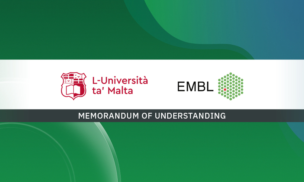 A graphic showing the logos of EMBL and the University of Malta