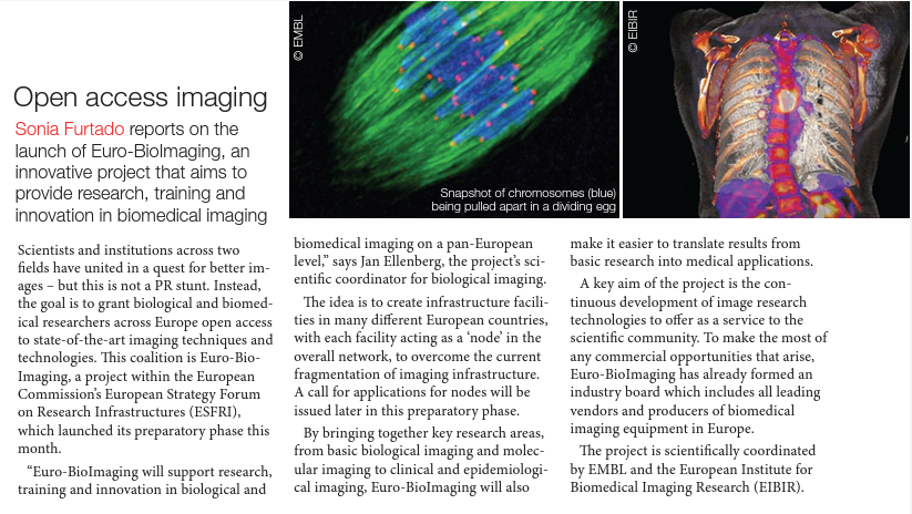 EMBLetc. clipping titled "Open access imaging"