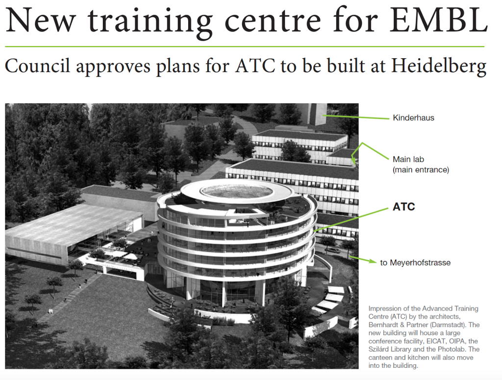 EMBLetc. clipping titled "New training centre for EMBL"