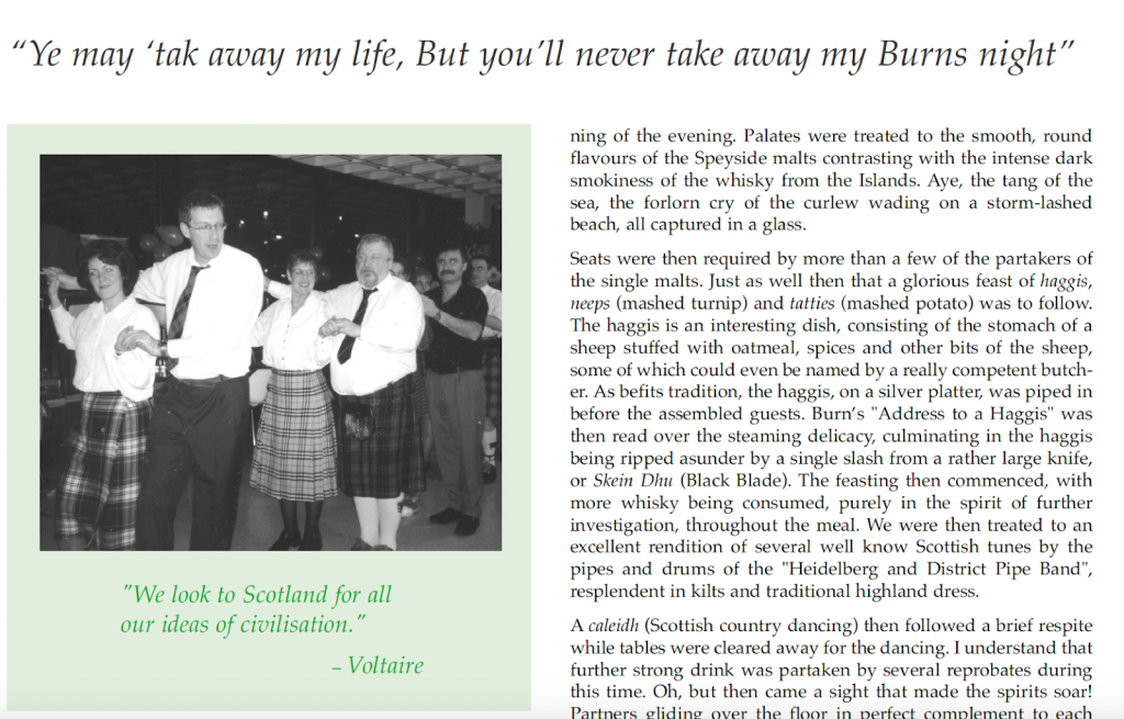 EMBLetc. clipping titled "Ye may 'tak away my life, but yo'll never take away my Burns night"