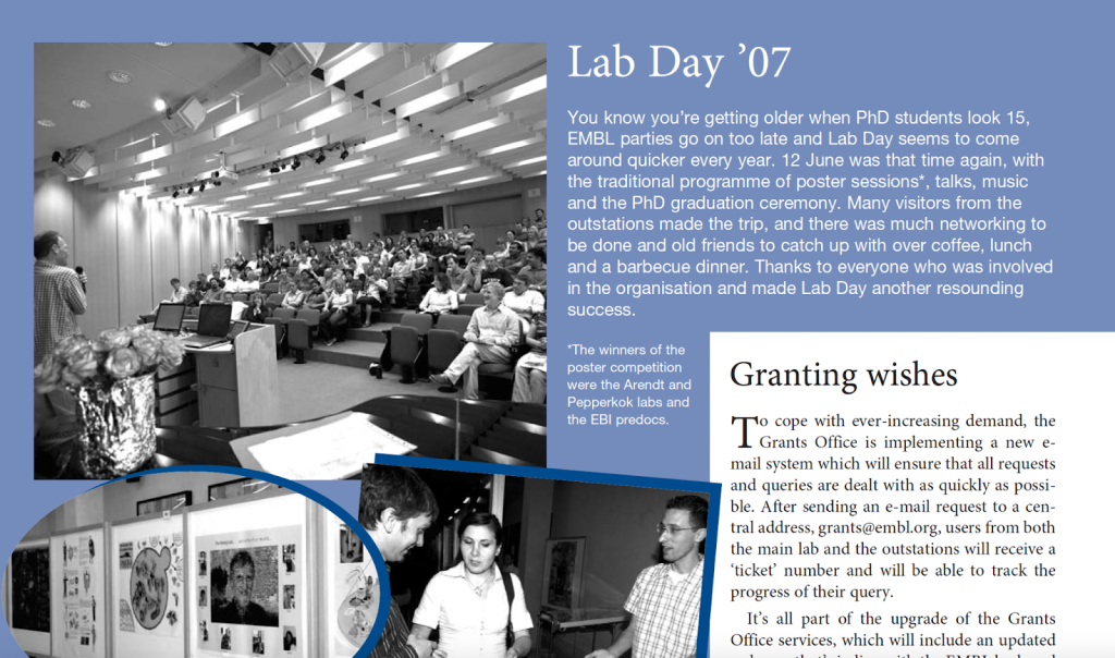 EMBLetc. clipping titled "Lab Day '07"