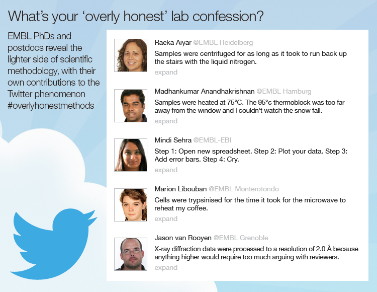 EMBLetc. clipping titled "What's your 'overly honest' lab confession?