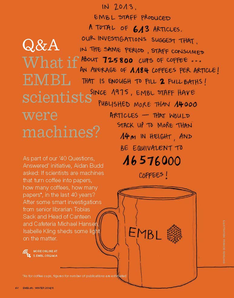 EMBLetc. clipping titled "What if EMBL scientists were machines?"