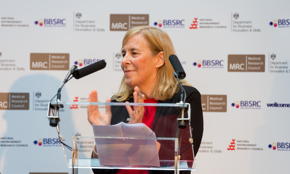 Woman standing at podium