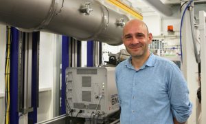 Clément Blanchet at the EMBL Hamburg’s P12 beamline’s experimental hutch.