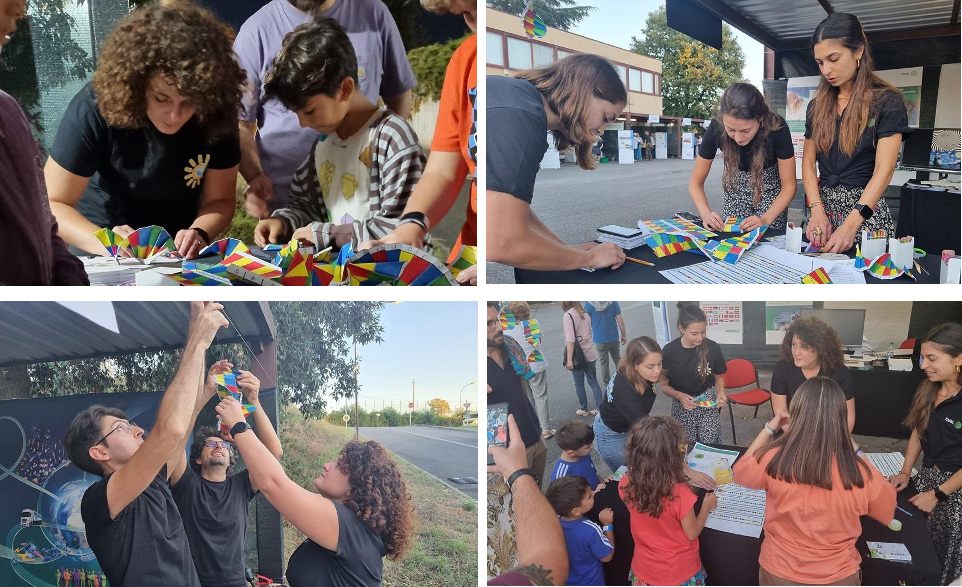 Scientists preparing the activities fro the young audience (DNA origami and DNA bracelets)
