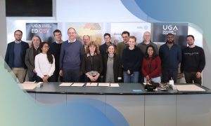 Group picture with EMBL and UGA representatives, group leaders and PhD students