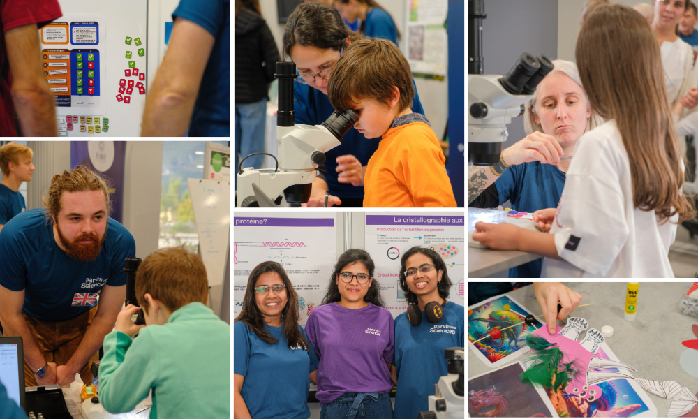 Collage of pictures taken during Parvis des Sciences 2025